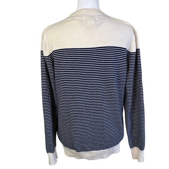 Frederik Anderson Copenhagen Mens Crewneck Sweater Fine-knit Striped Unisex - Picture 16 of 16